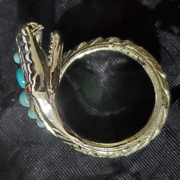 Vintage 1970's Rattle Snake Coil Ring Adjustable Size 6.5 - Picture 3 of 9